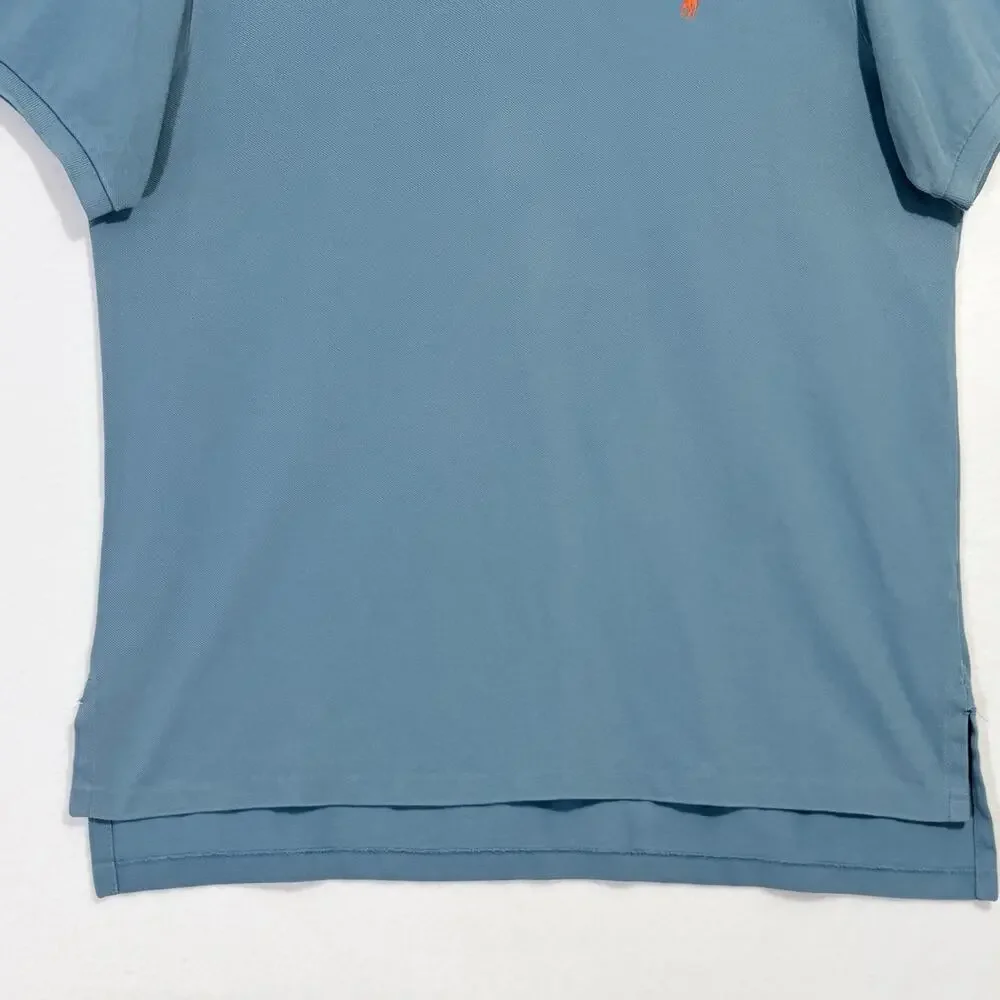 Ralph Lauren Polo Shirt Mens XL Blue Short Sleeve 100% Cotton Embroidered Pony